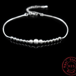 Bracelet Cheville Perles Boule en Argent 925