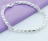 Bracelet en Argent Sterling 925 avec Chaîne Serpent 18K en Or