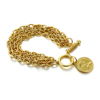 Ensemble de bracelets chaîne  multicouche avec pendentif tête de roi en pièce de monnaie