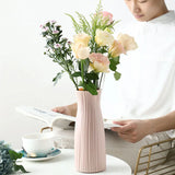 Vase Décoratif Blanc Moderne en Plastique Effet Céramique Nordic