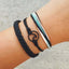 Conjunto de 3 pulseras con dijes Boho Wave: estilo bohemio único