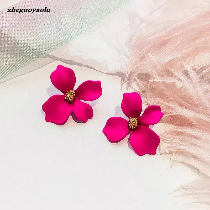 Boucles d'Oreilles Fleurs Coréennes - Accessoire Tendance et Coloré