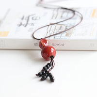 Collier Rétro avec Pendentif en Céramique pour Femmes