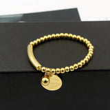 Bracelet en Acier Inoxydable avec Perles pour Femmes