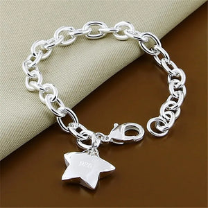 Bracelet en Argent Sterling 925 avec Charme Étoile