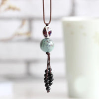 Collier Rétro avec Pendentif en Céramique pour Femmes