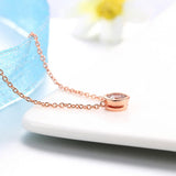 Collier avec pendentif zircon cubique rond