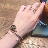 Bracelet en Acier Inoxydable avec Perles pour Femmes