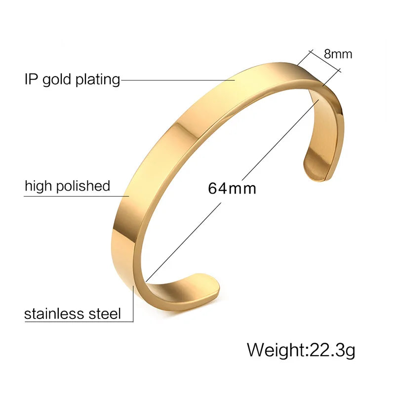 Bracelet Cuff en Acier Inoxydable