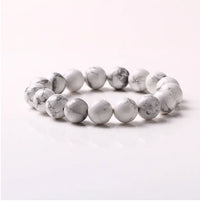 Bracelets en perles de pierre naturelle de Howlite blanche