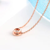 Collier avec pendentif zircon cubique rond