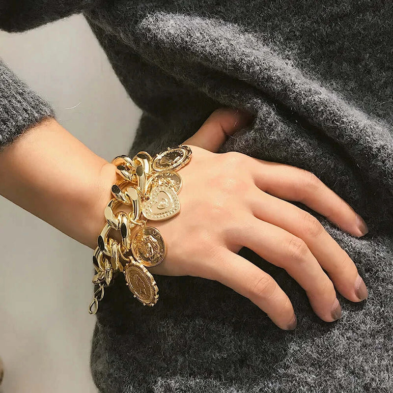 Bracelet Bohémien Punk avec Pendentif