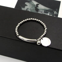 Bracelet en Acier Inoxydable avec Perles pour Femmes