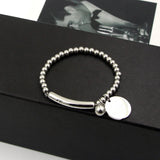 Bracelet en Acier Inoxydable avec Perles pour Femmes