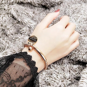 Bracelet en Acier Inoxydable avec Perles pour Femmes