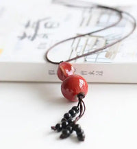 Collier Rétro avec Pendentif en Céramique pour Femmes