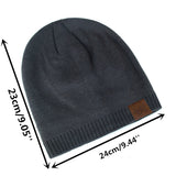 Bonnet Tricoté Acrylique Uni Doublure Polaire Chaude Style Minimaliste Hiver