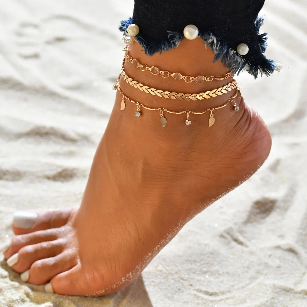 Bohemian anklet set