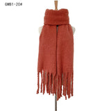 Écharpe Foulard Femme Hiver Style Classique Polyester Chaud à Franges