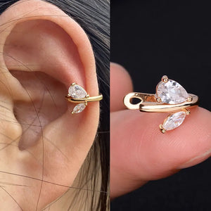Elegante brazalete de cristal arcoíris para la oreja