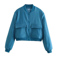 Veste Bomber Femme avec Poches Chic