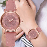 Montre femme quartz blanche avec cadran chiffres arabes et bracelet en cuir