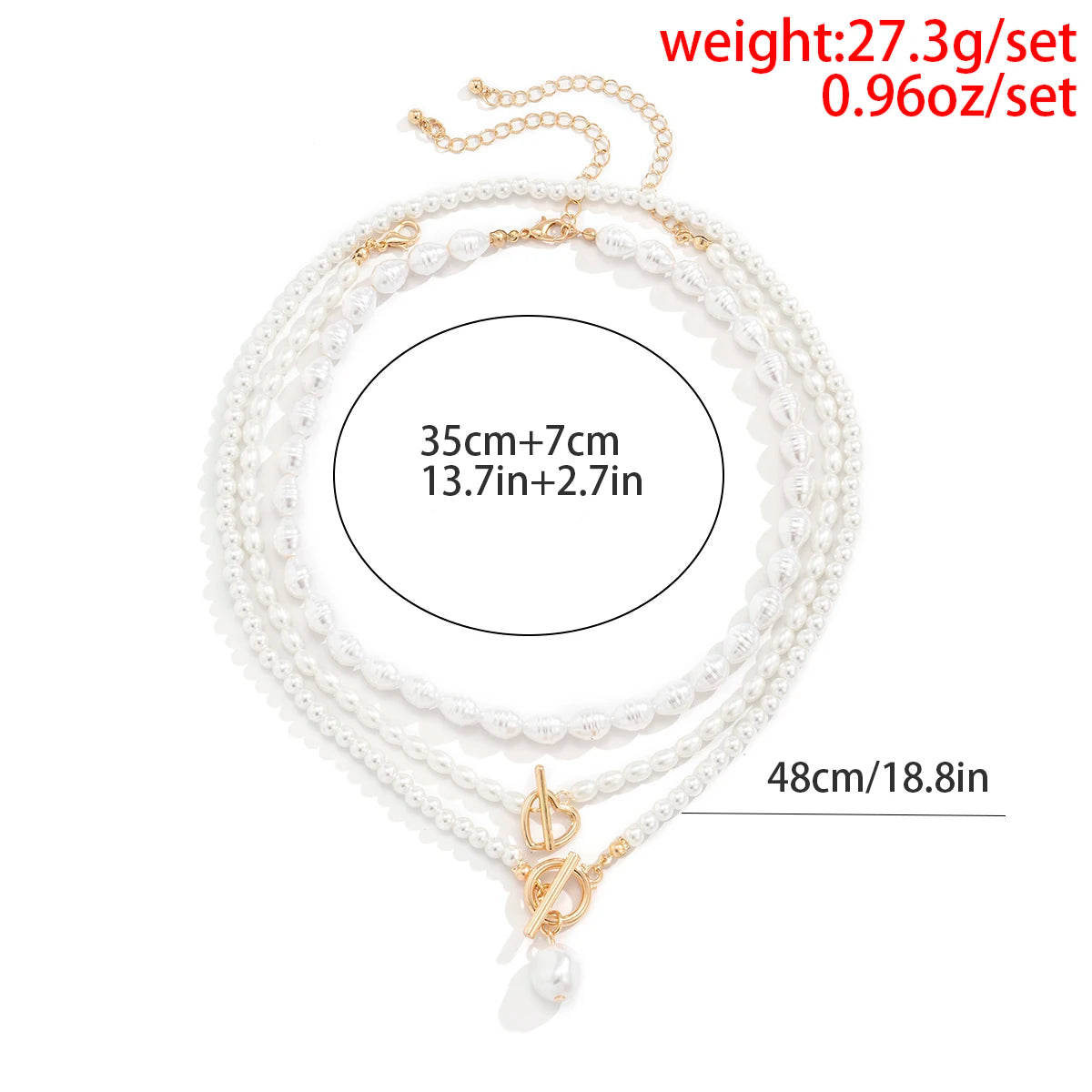 Ensemble de 3 colliers en perles avec pendentifs pour femmes