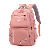 Sac à dos femme en nylon rose multifonctionnel avec fermeture éclair, idéal pour les voyages et l'université.