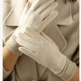 Gants D’Hiver Femme En Cachemire Et Laine Pleine Longueur Tactile Chaud