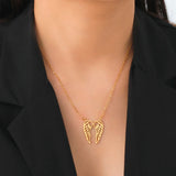 Collar con colgante de alas de ángel de acero inoxidable