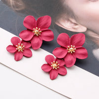 Boucles D'oreilles Double Couche Fleur Bohème