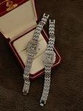 Montre femme argentée avec bracelet en maillons, style intemporel