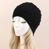 Bonnet Tricoté Acrylique Femme Style Décontracté Hiver Chaud pour Extérieur