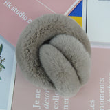 Cache-Oreilles Femme Style Hiver en Fourrure Naturelle de Lapin Rex Doux