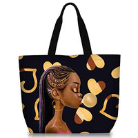 Sac shopper en toile chic avec motif Afro