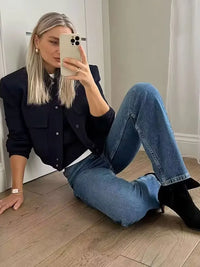 Veste Bomber Femme avec Poches Chic