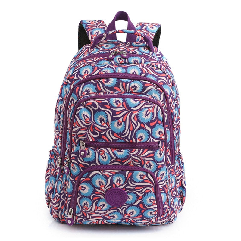 Colorful printed backpack for women