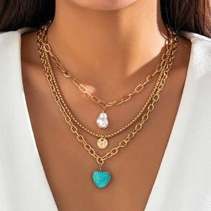 Collar con colgante de perlas góticas vintage para mujer