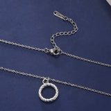 Collier Minimaliste avec pendentif Rond en Acier Inoxydable