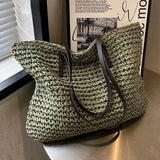 Sac à bandoulière en paille tressée pour femmes