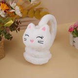 Cache-Oreilles Hiver Femme en Peluche Épaissie Style Cartoon Chat Coupe-Vent