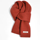 Écharpe Femme en Laine Mérinos Style Minimaliste Tricotée Unie Hiver Chaud