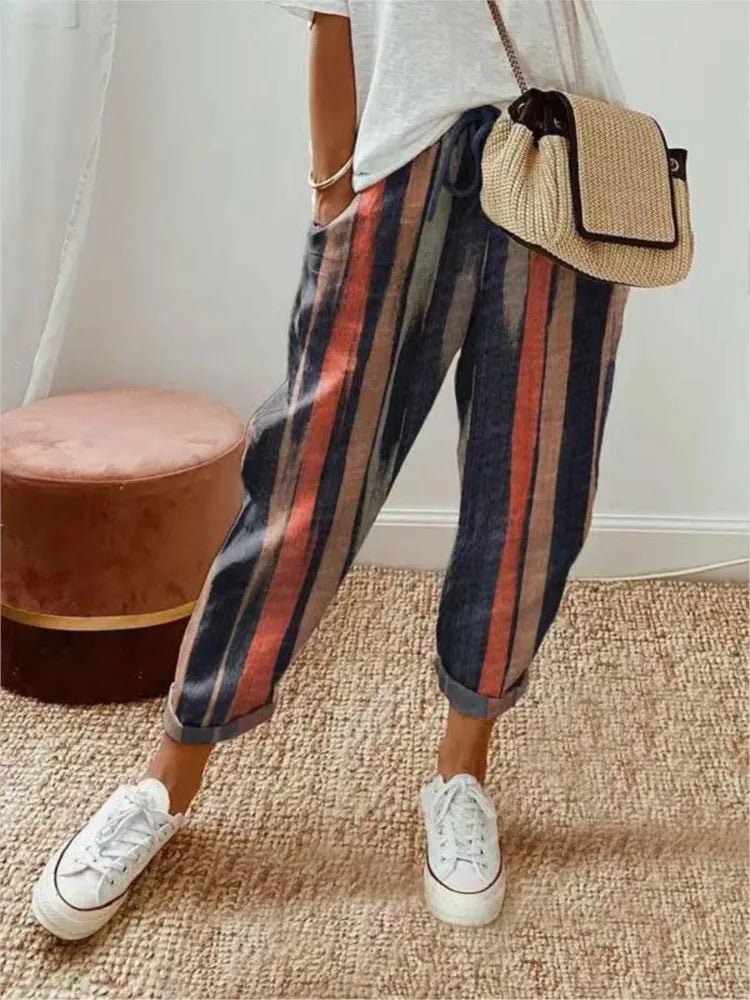 Pantalon Femme Printemps-Été : Élégance Rétro, Confort Moderne