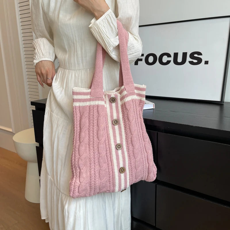 Women's Wool Knitted Tote Bag