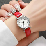 Montre femme bracelet cuir rose cadran blanc