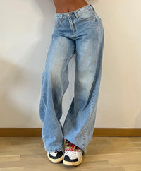 Jean ample taille haute femme - confort et style
