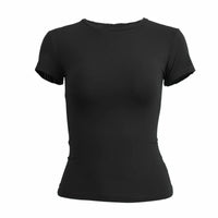 T-shirt Femme Slim Fit à Manches Courtes O-Neck Tricoté