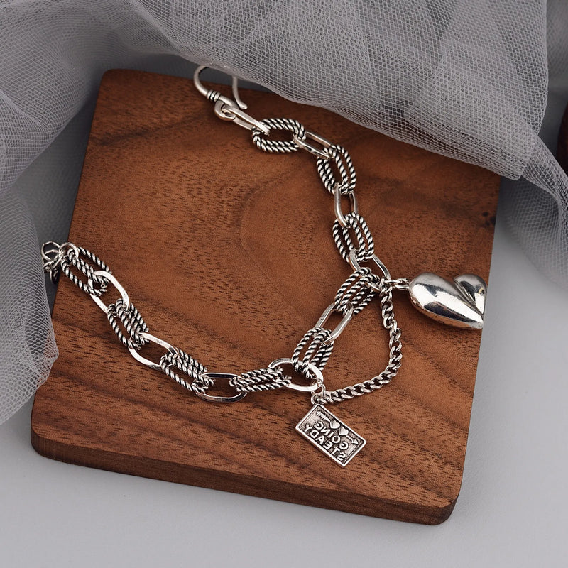 Bracelet vintage en Argent sterling avec pendentif