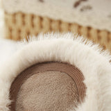 Cache-Oreilles Beige Femme Pliable Style Mode Fourrure Imitation Lapin Chaud