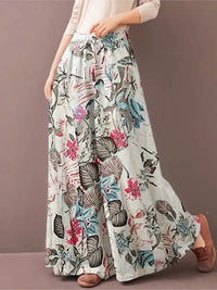 Pantalon Large Décontracté Femme avec Poches - Élégance au Style Rétro